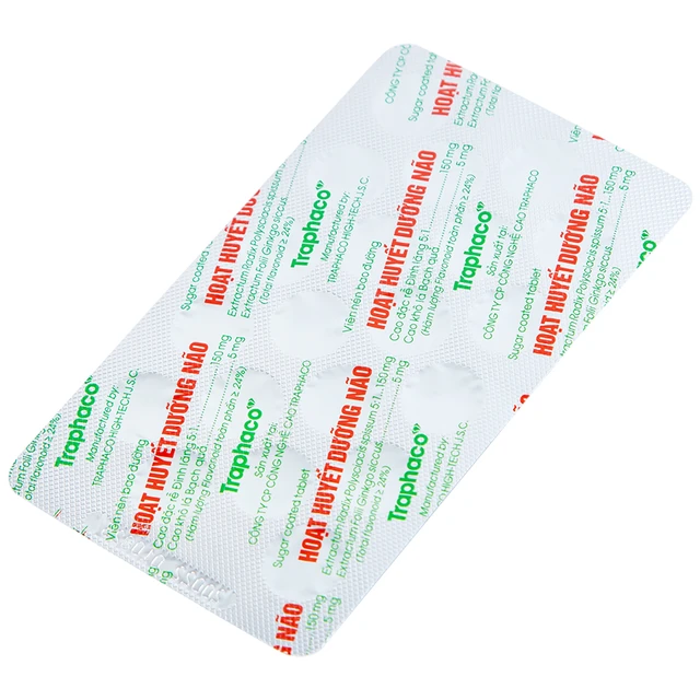 Traphaco - Hoạt Huyết Dưỡng Não - Blood Circulation and Brain Nourishment Supplement Tuần Hoàn Máu & Não Bộ (100 Capsules)