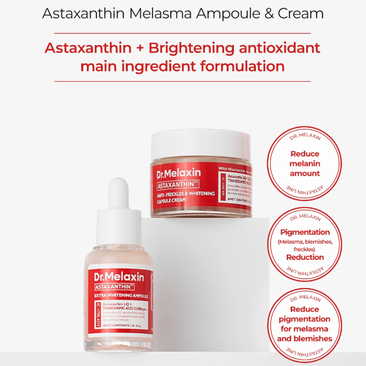 Dr.Melaxin - Astaxanthin Anti-Freckles & Whitening Capsule Cream with Niacinamide 50g.