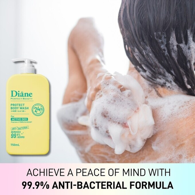 Moist Diane - Protect Body Wash for Active Deo, Anti-Bacterial, Pomelo & Muguet 750ml.