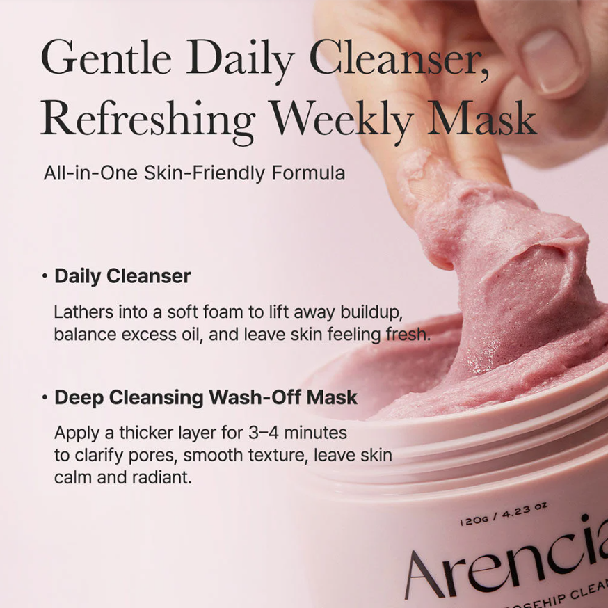 Arencia - Fresh Rosehip Rice Mochi Cleanser 120g.