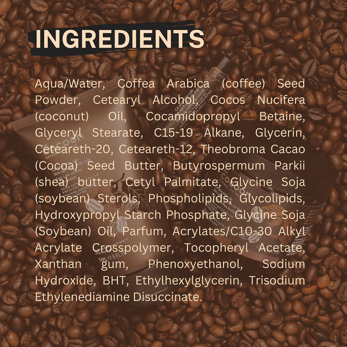 Cocoon Vietnam - Dak Lak Coffee Body Polish (Cà Phê Đắk Lắk Làm Sạch Da Chết Cơ Thể) with Pure Coffee Beans & Cocoa Butter 200ml.