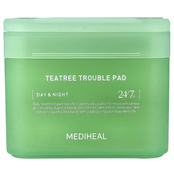 Mediheal - Bundle: 1x Mediheal Teatree Trouble Pad 170ml. (100 Pads) + 1x Mediheal Teatree Calming Hydra Serum 40ml.
