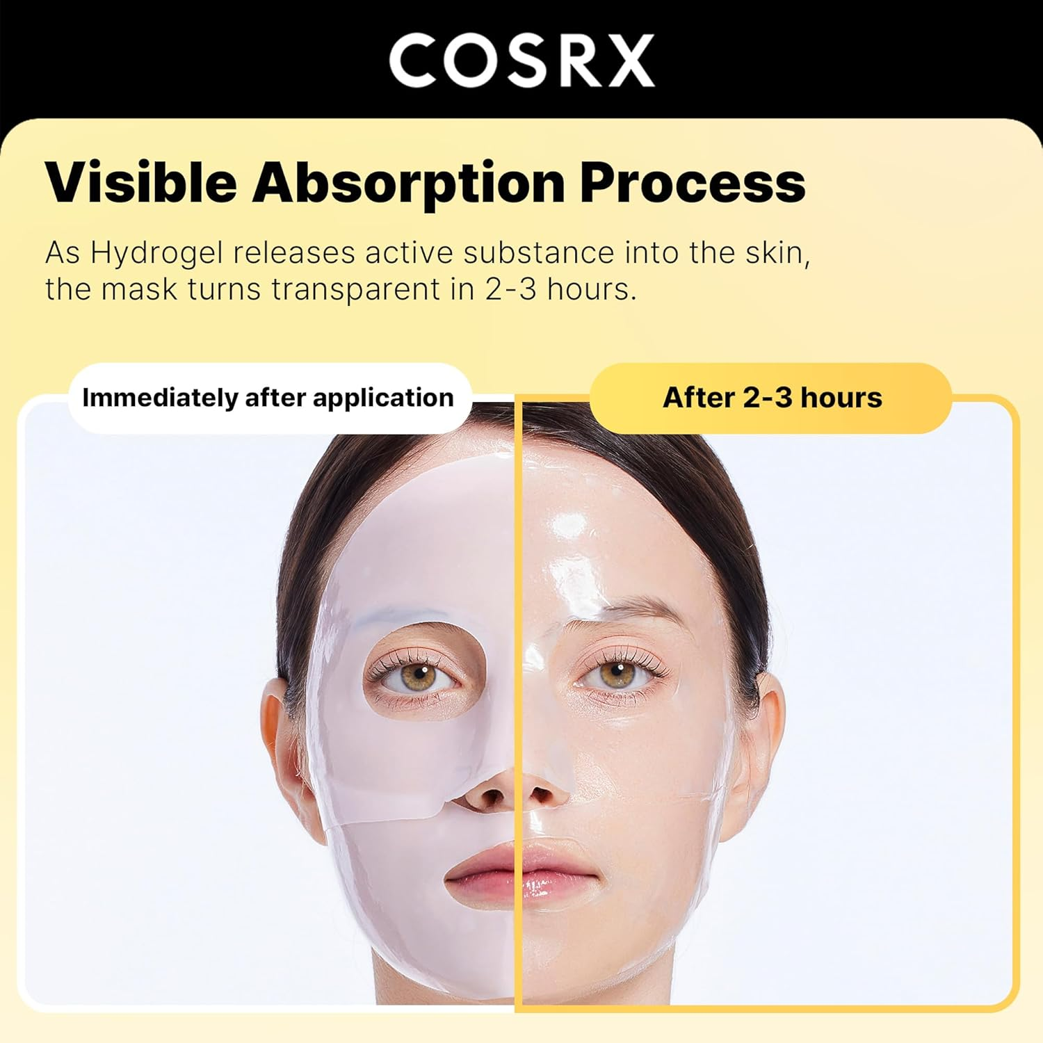 COSRX - Advanced Snail Mucin Glass Glow Hydrogel Mask with Snail Secretion Filtrate + Collagen, 1 Sheet (Pack of 3)