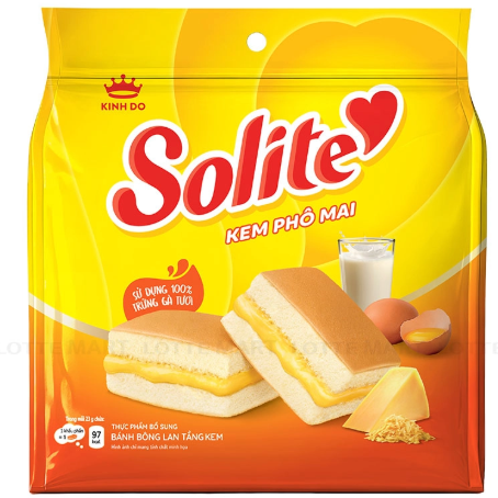 KINH DO - Solite - Layered Cream Cheese Sponge Cake Bánh Bông Lan Tầng Kem Phô Mai 115g. (5 Packs x 23g.)