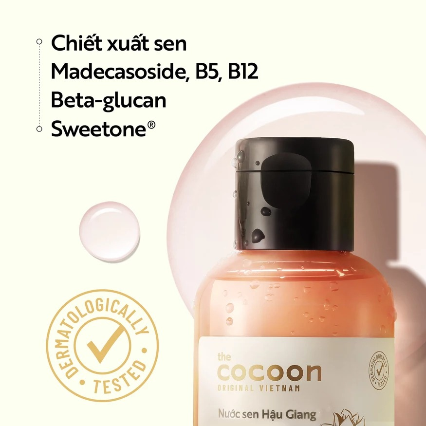 Cocoon Vietnam - Hau Giang Lotus Soothing Toner (Nước Sen Hậu Giang) with Lotus Extract, Madecassoside & B5 140ml.
