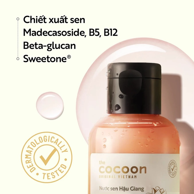 Cocoon Vietnam - Hau Giang Lotus Soothing Toner (Nước Sen Hậu Giang) with Lotus Extract, Madecassoside & B5 140ml.