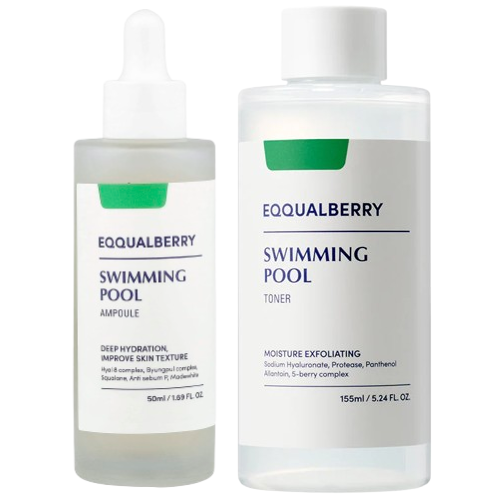 EQQUALBERRY - Bundle of: 1x Swimming Pool Ampoule 50ml. + 1x Swimming Pool Toner 155ml.