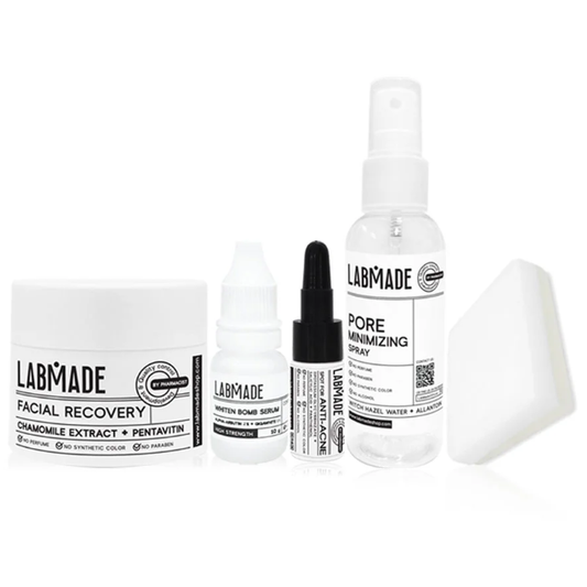 LABMADE - Set 5 Items Facial Recovery + Spot for Anti-Acne + Whiten Bomb Serum + Cleansing Whip Soap + Minimizing Spray