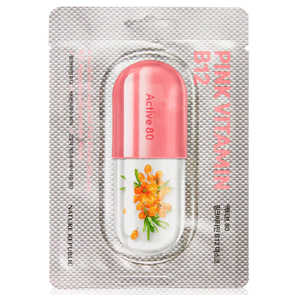 Nature Republic - Active 80 Pink Vitamin B12 Mask 29ml. (Pack of 3)