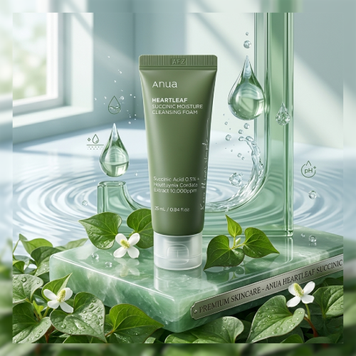 Anua - Heartleaf Succinic Moisture Cleansing Foam 25ml.