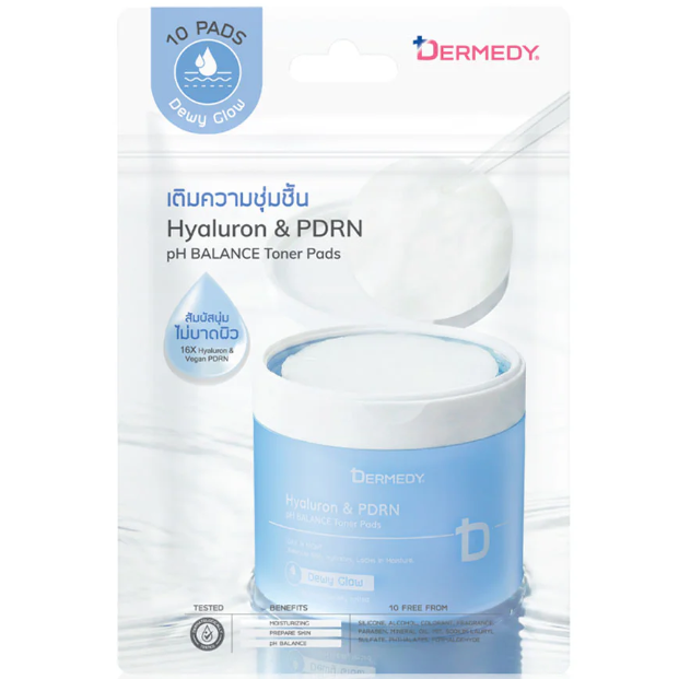 Dermedy - Hyaluron & PDRN pH Balance Toner Pads 25g. (Pack of 3 x 10 Pads)