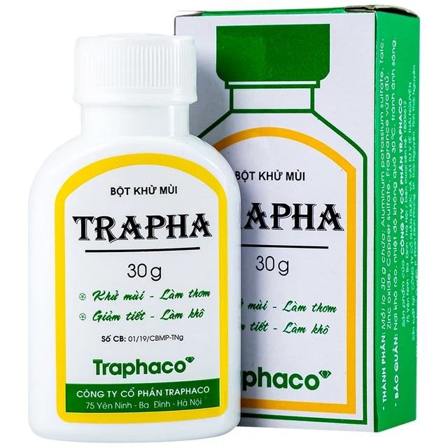 Traphaco - Trapha - Deodorant Powder Bột Khử Mùi 30g. (Pack of 3)