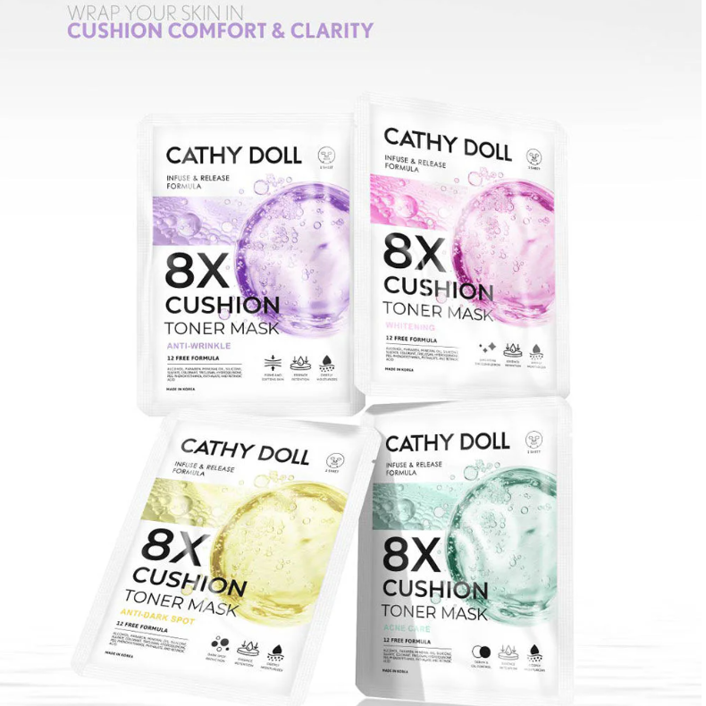 Cathy Doll - 8X Cushion Toner Mask Anti-Wrinkle 25g. (Pack of 6)