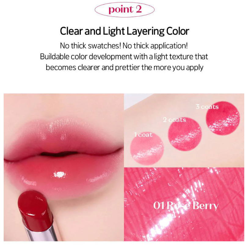 Etude - Color Lasting Glow Stick #01 Rose Berry 3.2g.