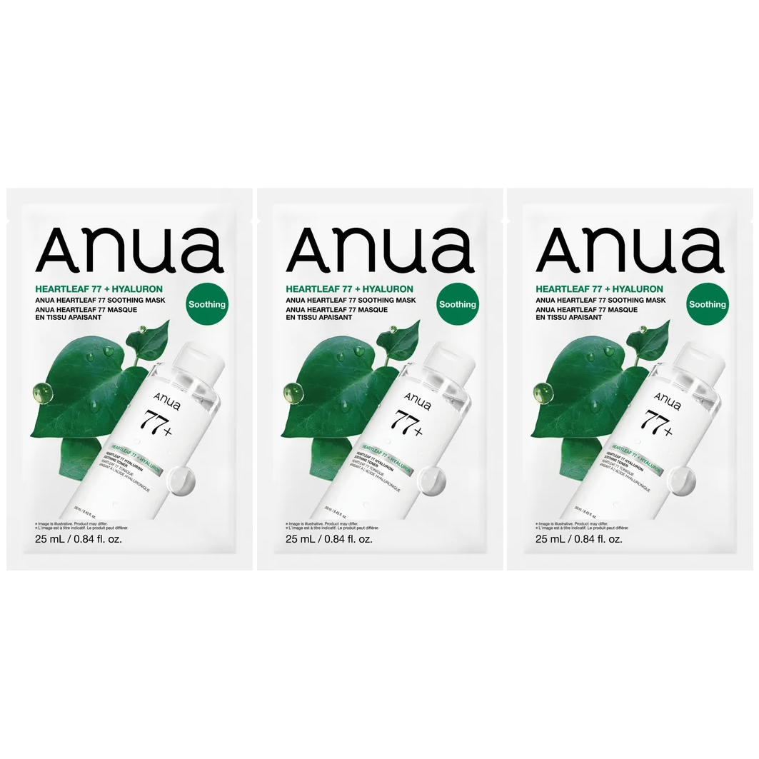 Anua - Heartleaf 77 Soothing Mask 25ml. (Pack of 3)