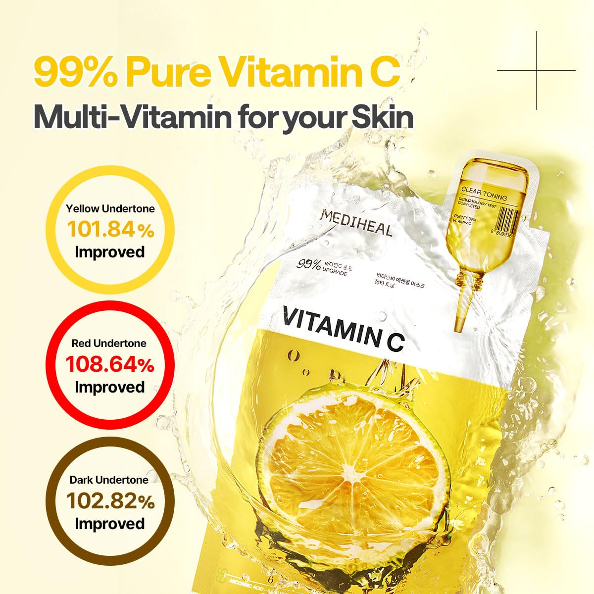Mediheal - Vitamin C Essential Mask Clear Toning 24ml. (Pack of 4)