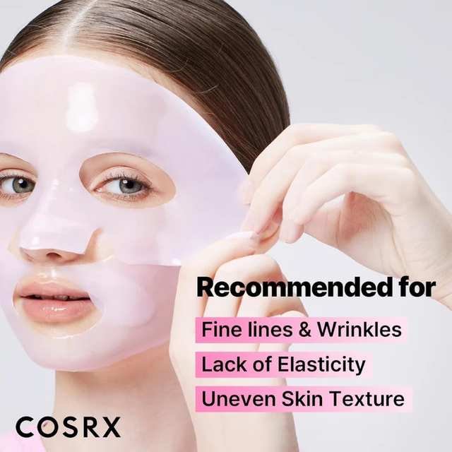 COSRX - The Peptide Collagen Lifting Glow Hydrogel Mask with 6 Types of Peptides + Collagen, 1 Sheet (Pack of 3)