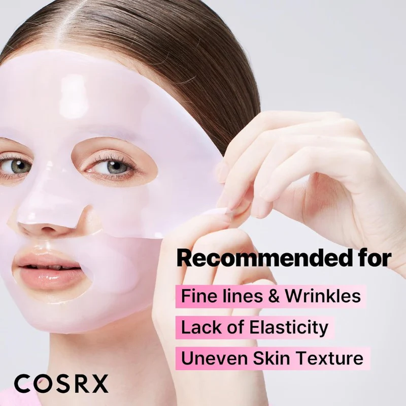 COSRX - The Peptide Collagen Lifting Glow Hydrogel Mask with 6 Types of Peptides + Collagen, 1 Sheet (Pack of 3)