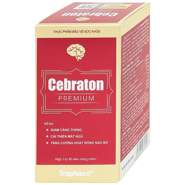 Traphaco - Cebraton Premium - Vitamin Supplement for Brain Health, Viên Uống Bổ Sung Vitamin Cho Não, Improves Brain Blood Circulation (30 tablets)