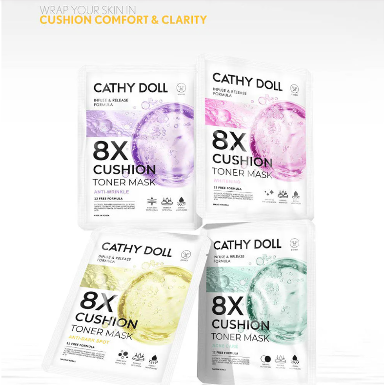 Cathy Doll - 8X Cushion Toner Mask Anti-Dark Spot 25g. (Pack of 6)