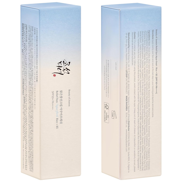 Beauty of Joseon - Bundle: 1x Relief Sun Rice + Probiotics 50ml. + 1x Relief Sun Aqua-Fresh Rice B5 SPF50+ PA++++ 50ml.