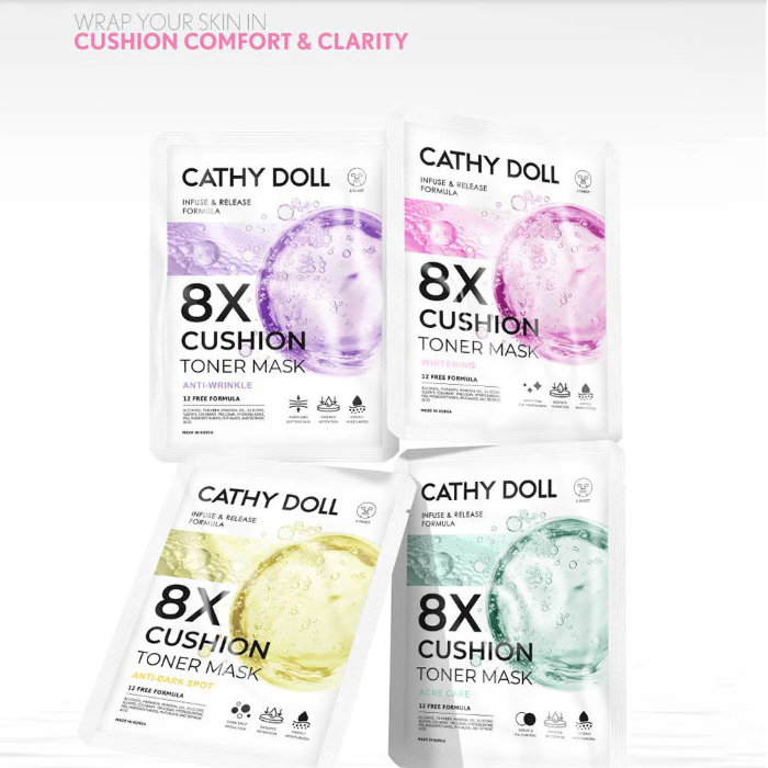 Cathy Doll - 8X Cushion Toner Mask Whitening 25g. (Pack of 6)