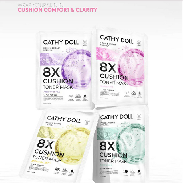 Cathy Doll - 8X Cushion Toner Mask Whitening 25g. (Pack of 6)