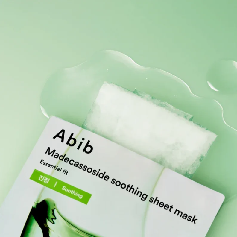 Abib - Essential Fit, Madecassoside Soothing Sheet Face Mask 27ml. (Pack of 3)