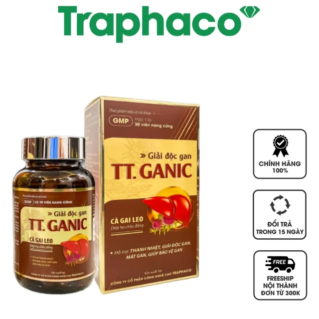 Traphaco - TT Ganic - Liver Detox and Health Support Supplement Thực Phẩm Bổ Sung Viên Uống Giải Độc Gan Thanh Lọc & Bảo Vệ (30 Tablets)