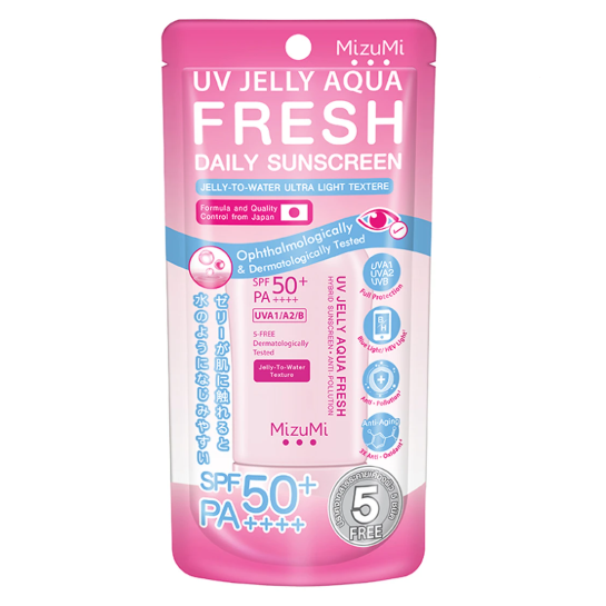 MizuMi - UV Jelly Aqua Fresh Sunscreen Jelly-to-Water Ultra Light Texture SPF50+ PA++++ 40g. - Made in Japan