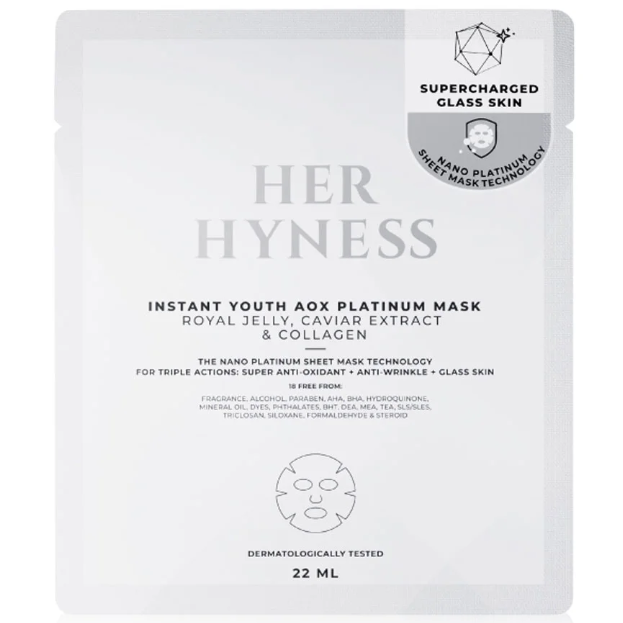 Her Hyness - Instant Youth Aox Platinum Mask with Royal Jelly, Caviar Extract & Collagen 22ml. (Pack of 3)