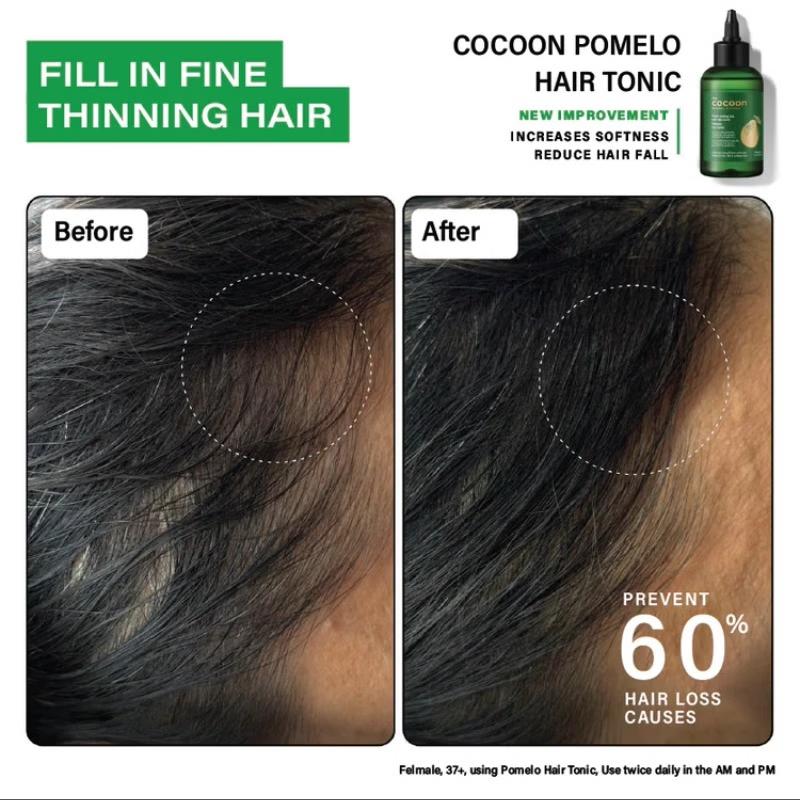 Cocoon Vietnam - Pomelo Hair Tonic (Nước Dưỡng Tóc Tinh Dầu Bưởi) with Pomelo Essential Oil, Vitamin B5, Xylishine™, Baicapil™ & Bisabolol, Alcohol-Free 140ml.