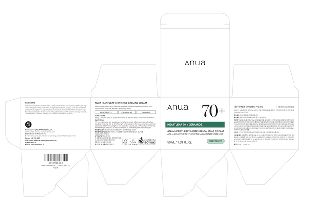 Anua - Heartleaf 70 +Ceramide Intense Calming Cream 50ml.