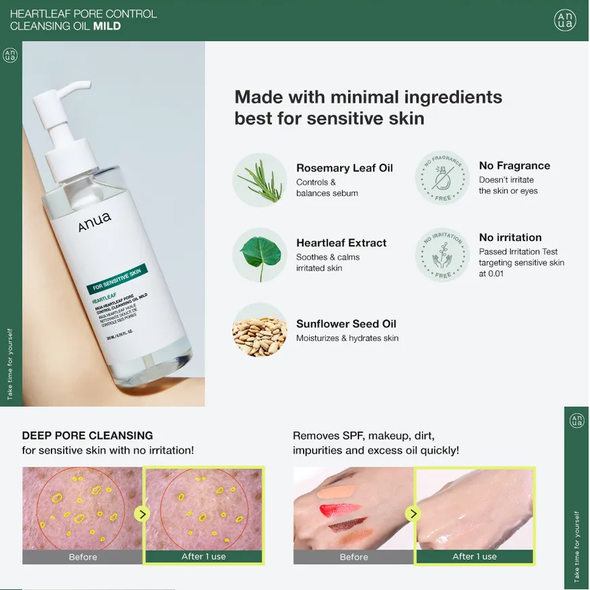 Anua - Heartleaf Pore Control Cleansing Oil Mild 200ml.