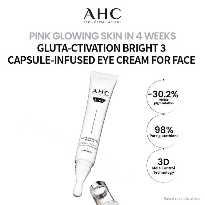 AHC - Pro Shot Gluta-Ctivation Bright 3 Capsule-Infused Eye Cream For Face 30ml.