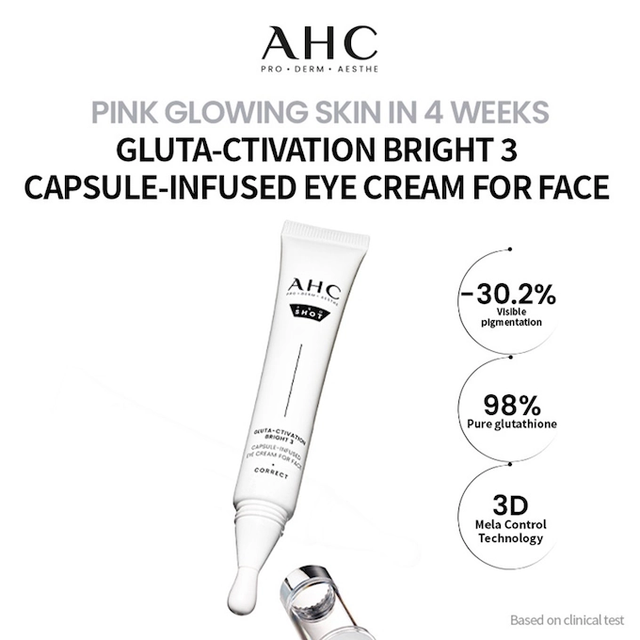 AHC - Pro Shot Gluta-Ctivation Bright 3 Capsule-Infused Eye Cream For Face 30ml.