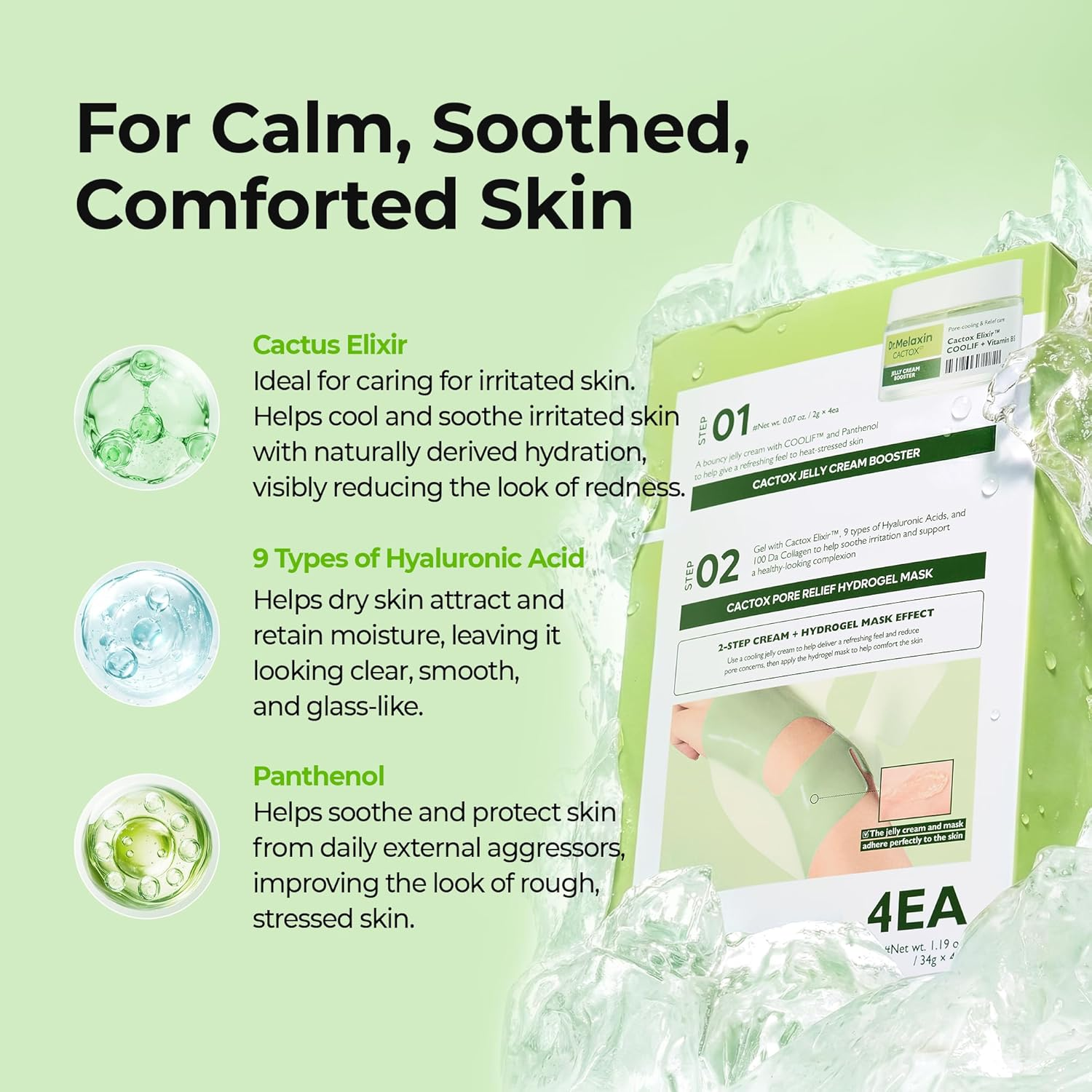Dr.Melaxin - Cactox Jelly Cream Booster & Pore Relief Hydrogel Mask (4 Sheets)