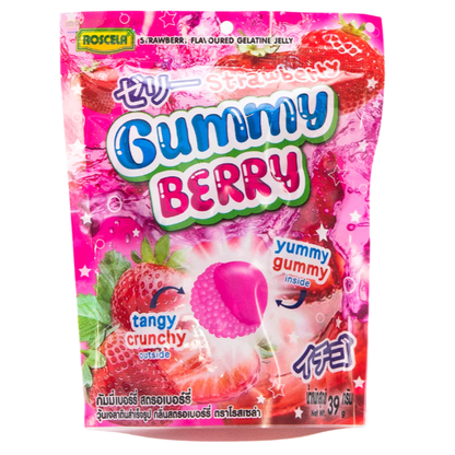 Rosela - (Mix of 3) - 1x Gummy Berry Cola, 1x Gummy Berry Mixed Fruit, 1x Gummy Berry Strawberry - 39g. each