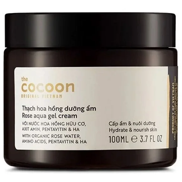 Cocoon Vietnam - Rose Aqua Gel Cream (Thạch Hoa Hồng Dưỡng Ẩm) with Organic Rose Water & HA 100ml.