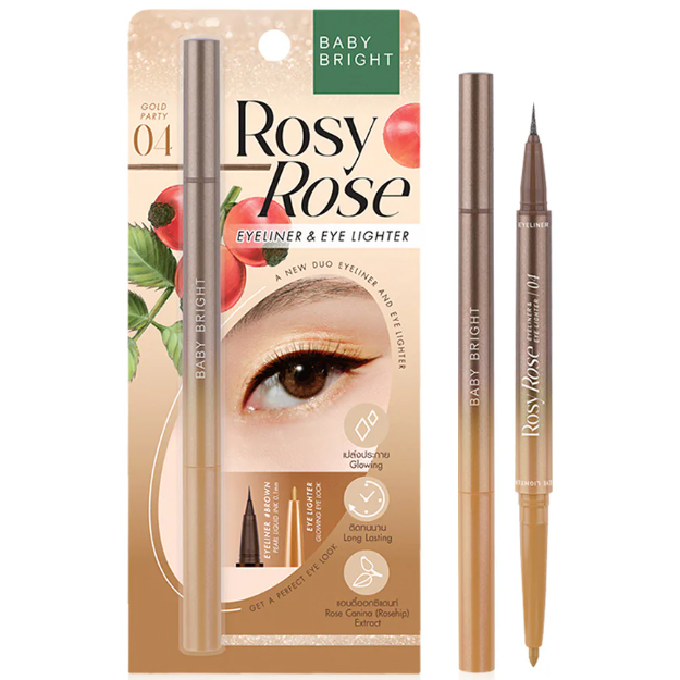 Baby Bright - Rosy Rose Eyeliner & Eye Lighter #04 Gold Party 0.3ml. + 0.2g.