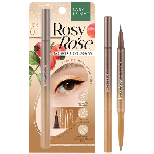 Baby Bright - Rosy Rose Eyeliner & Eye Lighter #04 Gold Party 0.3ml. + 0.2g.