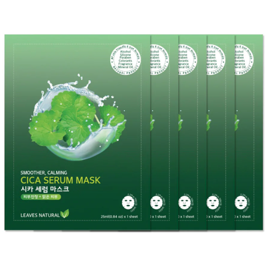 Leaves Natural - Cica Serum Mask 25ml. (Pack of 5)