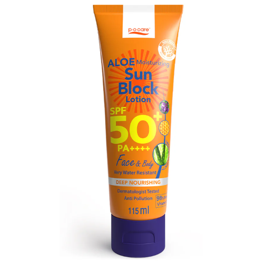 P.O.CARE - Aloe Moisturizing Sun Block Lotion SPF50 PA+++ 115ml.
