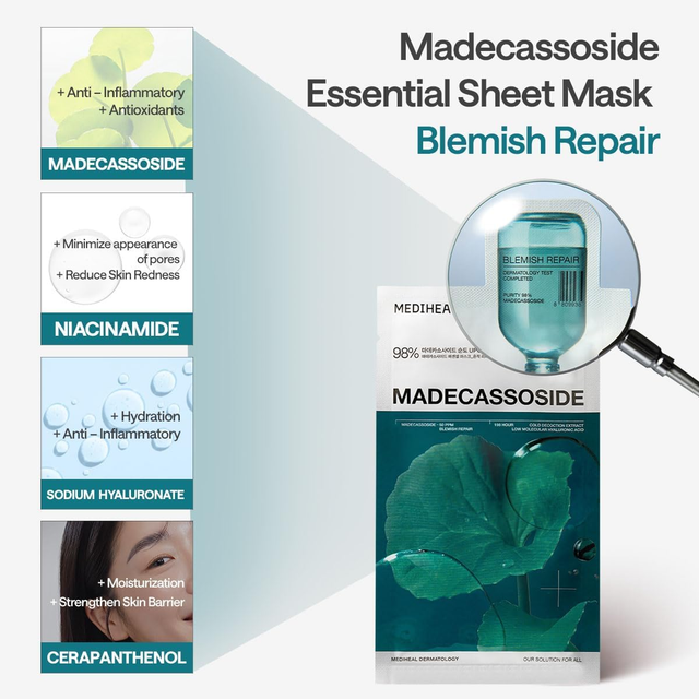 Mediheal - Madecassoside Essential Mask Blemish Repair 24ml. (Pack of 4)