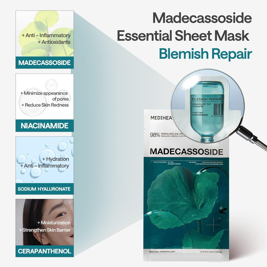 Mediheal - Madecassoside Essential Mask Blemish Repair 24ml. (Pack of 4)