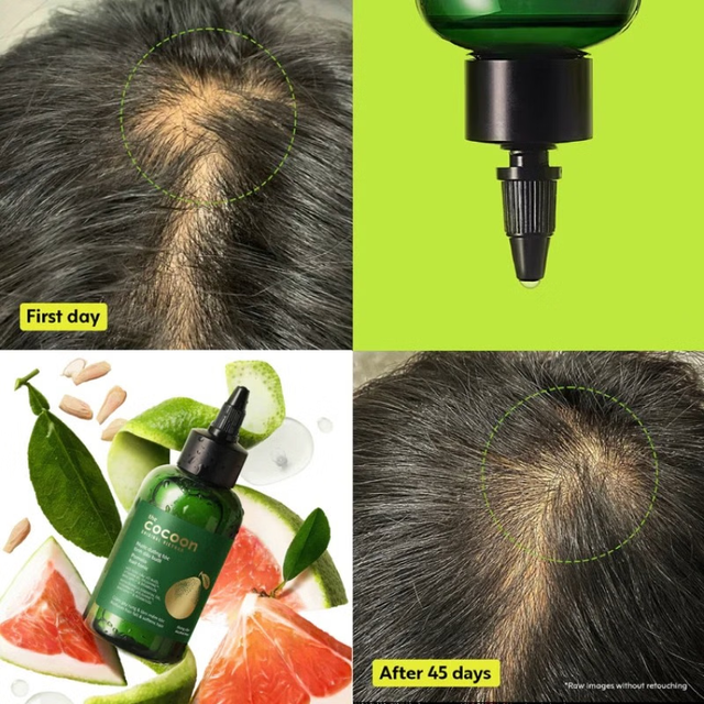 Cocoon Vietnam - Pomelo Hair Tonic (Nước Dưỡng Tóc Tinh Dầu Bưởi) with Pomelo Essential Oil, Vitamin B5, Xylishine™, Baicapil™ & Bisabolol, Alcohol-Free 140ml.