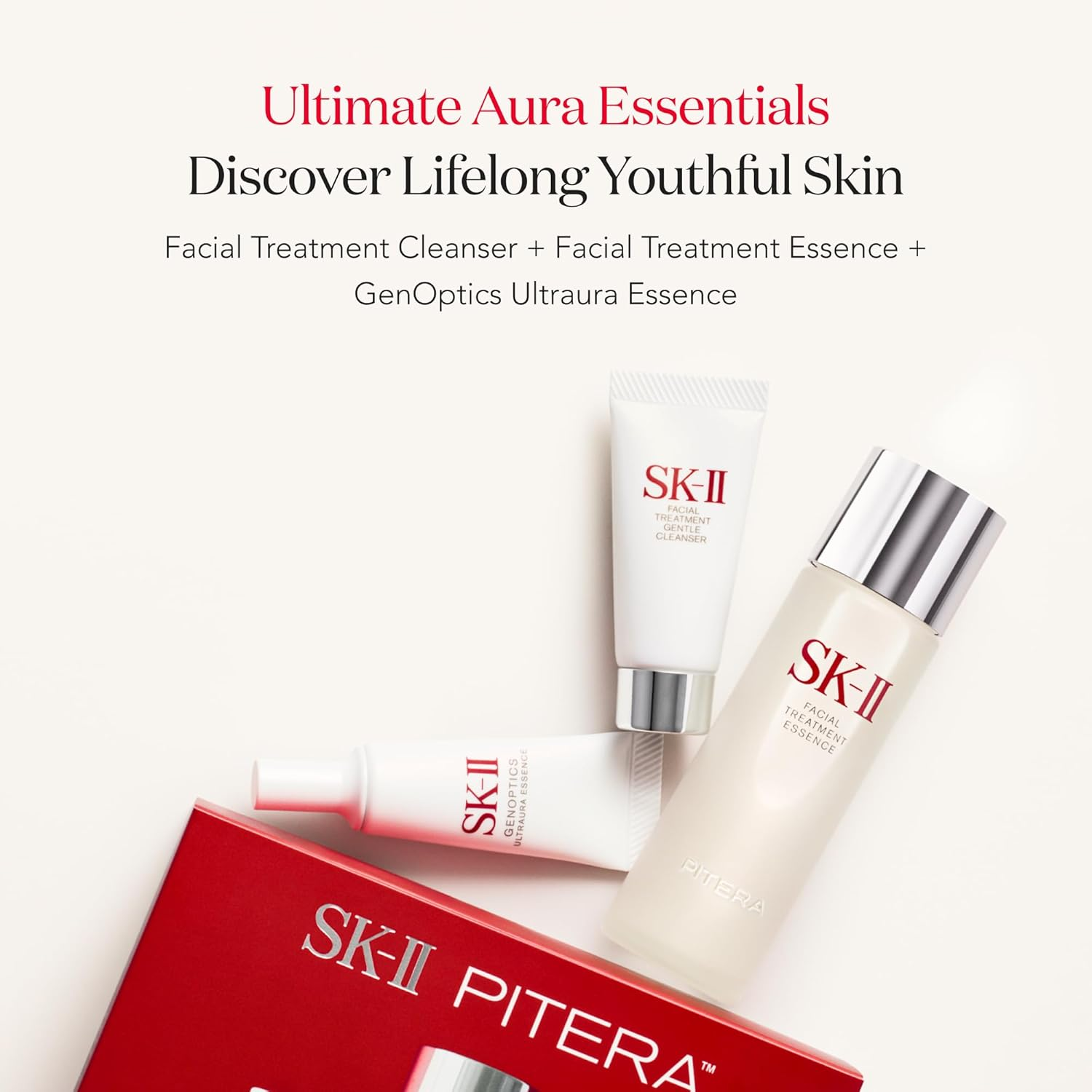 SK-II - Bundle: 1x Genoptics Infinitaura Essence 10ml. + 1x Facial Treatment Essence 75ml. + 1x Facial Treatment Gentle Cleanser 20g.