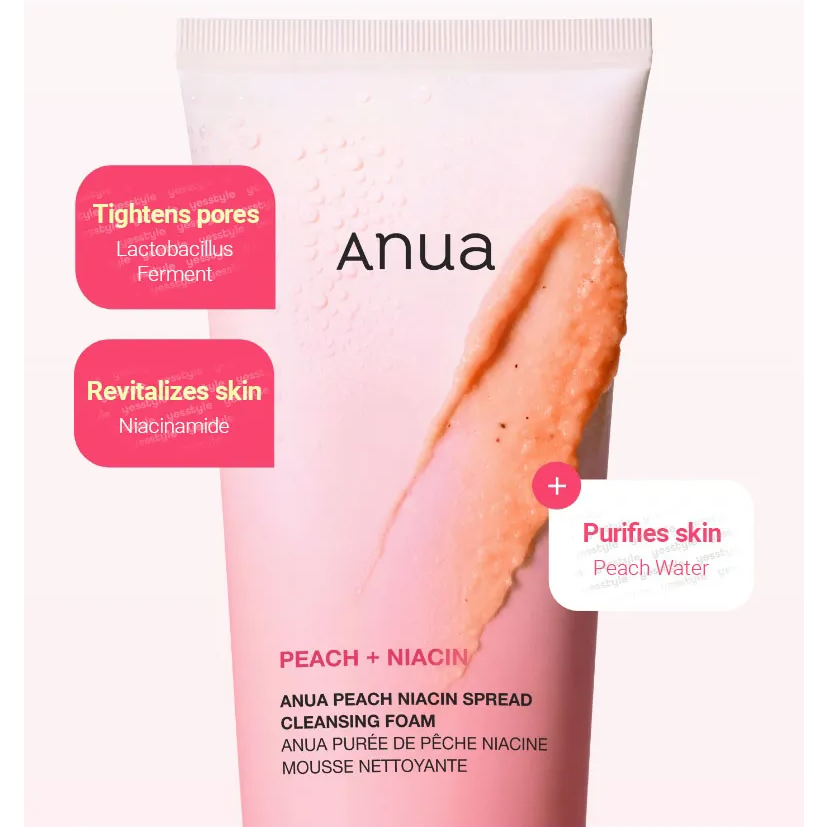 Anua - Peach Niacin Spread Cleansing Foam 150ml.