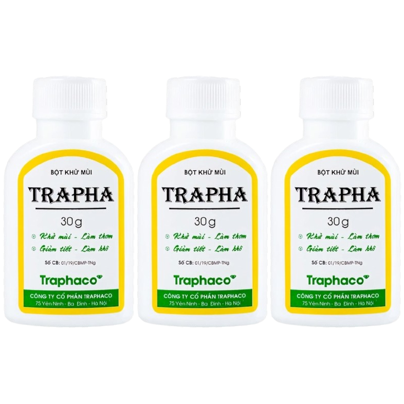 Traphaco - Trapha - Deodorant Powder Bột Khử Mùi 30g. (Pack of 3)