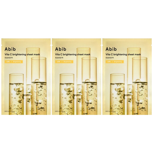Abib - Essential Fit, Vita C Brightening Sheet Face Mask 27ml. (Pack of 3)